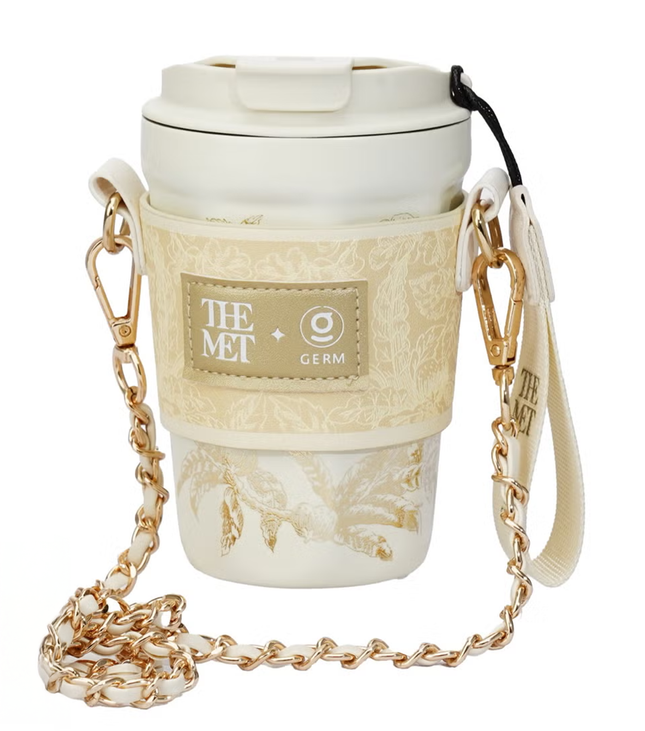 Golden Octagon Vacuum Tumbler 390ml | GERM × THE MET Ethereal Garden Stainless Steel Insulated Mug | BPA-Free Leak-Proof Travel Thermos | Elegant Hot & Cold Reusable Cup | Art-Inspired Collector Design