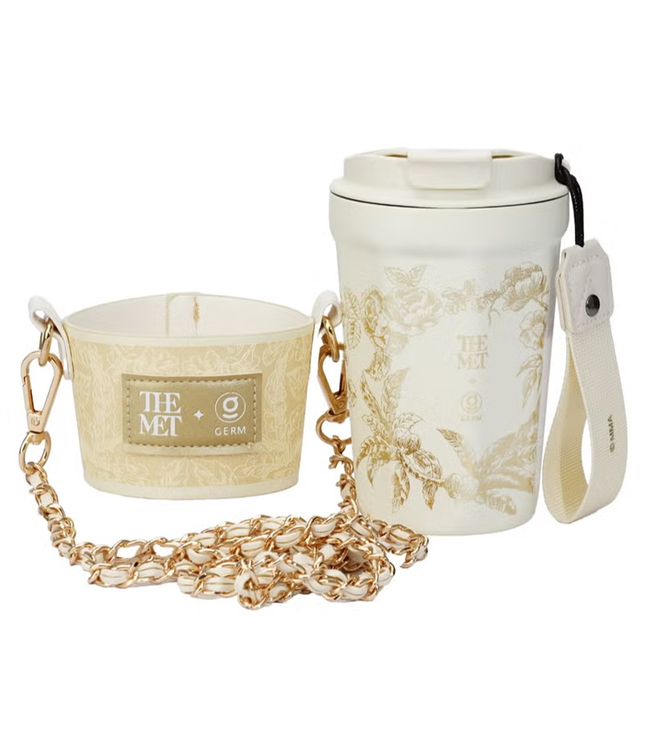 Golden Octagon Vacuum Tumbler 390ml | GERM × THE MET Ethereal Garden Stainless Steel Insulated Mug | BPA-Free Leak-Proof Travel Thermos | Elegant Hot & Cold Reusable Cup | Art-Inspired Collector Design