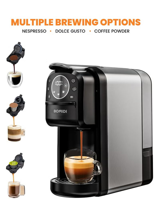 3-in-1 Capsule Coffee Machine – Compatible with Nespresso, Dolce Gusto, and Ground Coffee – 20 Bar High-Pressure Espresso Maker with Touch Control Panel, Self-Cleaning Function, LED Indicators, 700ML Removable Water Tank – CM01