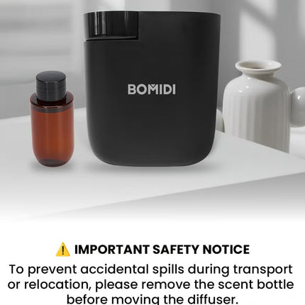 Waterless Aromatherapy Diffuser Nebulizer – 60 mL Essential Oil Diffuser for Home, Office, Spa, Yoga, Bedroom | USB & Bluetooth App Control | Venturi Air Pump, 3‑Speed Mist Modes, Ultra‑Quiet (< 41 dB), AD01-Black