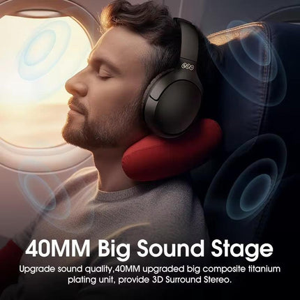 H2 Pro Wireless Over-Ear Headphones,43dB hybrid Active Noice Cancellation,BASS Mode Enhanced Music Experience,Bluetooth 5.3 Connection,Long Battery, Low Latency for Gaming & Stylish Design Midnight Black