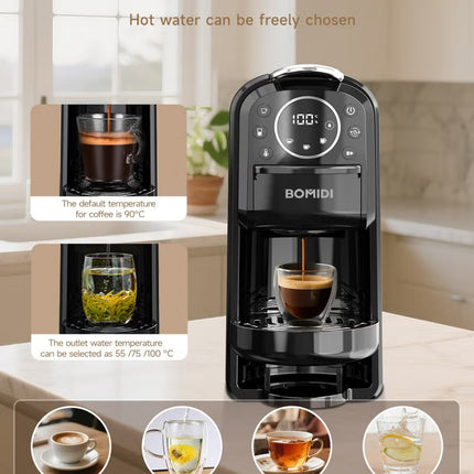 3-in-1 Capsule Coffee Machine – Compatible with Nespresso, Dolce Gusto, and Ground Coffee – 20 Bar High-Pressure Espresso Maker with Touch Control Panel, Self-Cleaning Function, LED Indicators, 700ML Removable Water Tank – CM01