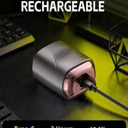MS006 Mini Compact Foil Shaver 3D Floating Triple-Blade System 6800 RPM/min Type-C Rechargeable Pocket-Size Shaver-Gun Gray
