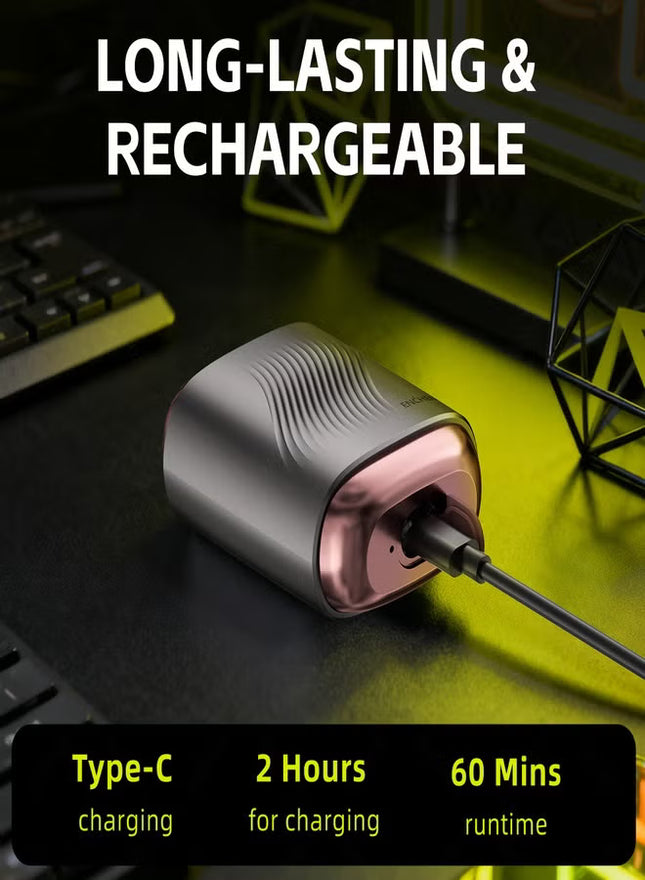 MS006 Mini Compact Foil Shaver 3D Floating Triple-Blade System 6800 RPM/min Type-C Rechargeable Pocket-Size Shaver-Gun Gray