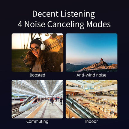 H3 ANC Active Noise Cancelling Headphones, Bluetooth 5.4 Wireless Over-Ear Headphones, Hi-Res Audio, Deep Bass, Multipoint Connection, 60H Playtime, Custom EQ via App Black