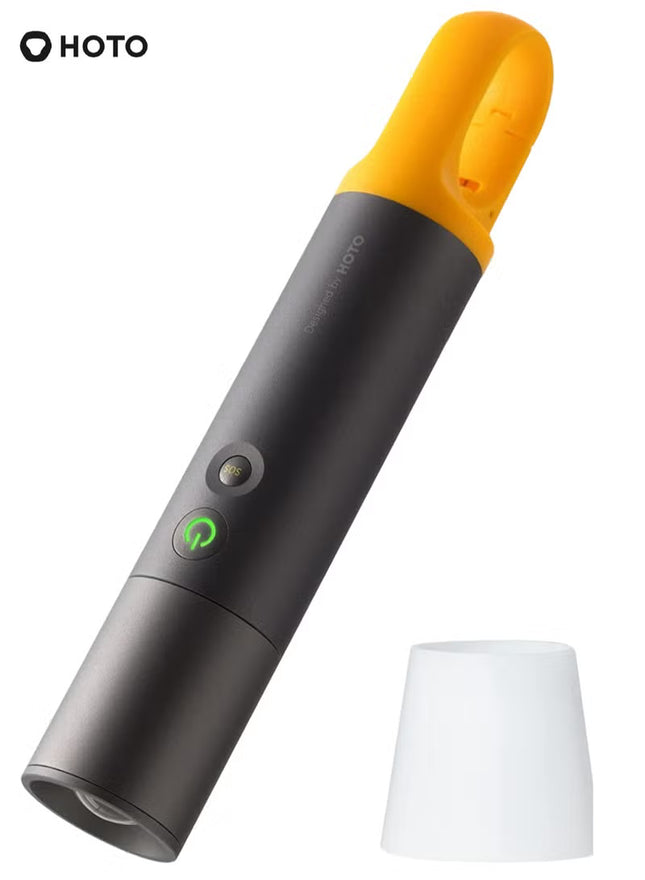 Flashlight Lite | Zoomable Torch with 5 Modes (SOS & Strobe) | USB Rechargeable Extremely Bright 1000 Lumen Torch with Diffuser & Portable Carabiner Hook | Flashlight for Camping, Hiking, Emergency