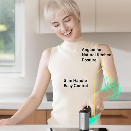 HOTO Grip Cordless Spin Scrubber – Ultra-Light 0.65 lb Kitchen Cleaning Brush, 400 RPM, IPX7 Waterproof, 110-Minute Runtime, Smart Display