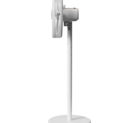 Deerma High-Power 16" Pedestal Floor Fan with 7 Biomimetic Leaf Blades, Wide-Angle Oscillation, 4 Height Levels, 3-Speed Settings, Touch Controls, LED Display DEM-FD11W White