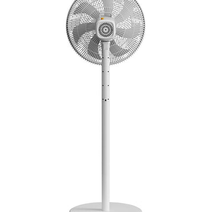 Deerma High-Power 16" Pedestal Floor Fan with 7 Biomimetic Leaf Blades, Wide-Angle Oscillation, 4 Height Levels, 3-Speed Settings, Touch Controls, LED Display DEM-FD11W White
