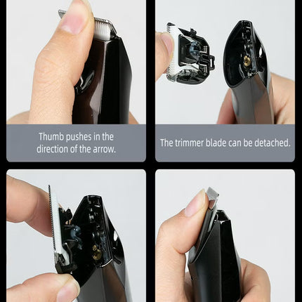 Spark 3 Groin & Body Trimmer Kit for Men, Waterproof,LED Spotlight, Ceramic Blades, Type-C Charging, 4 Adjustable Combs (3mm–12mm), Full Body Grooming Tool-Black