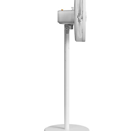 Deerma High-Power 16" Pedestal Floor Fan with 7 Biomimetic Leaf Blades, Wide-Angle Oscillation, 4 Height Levels, 3-Speed Settings, Touch Controls, LED Display DEM-FD11W White