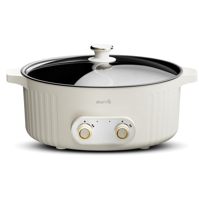 Deerma DG50W Multifunctional Electric Pot Cooking, Double Design - White - ORRO HOME