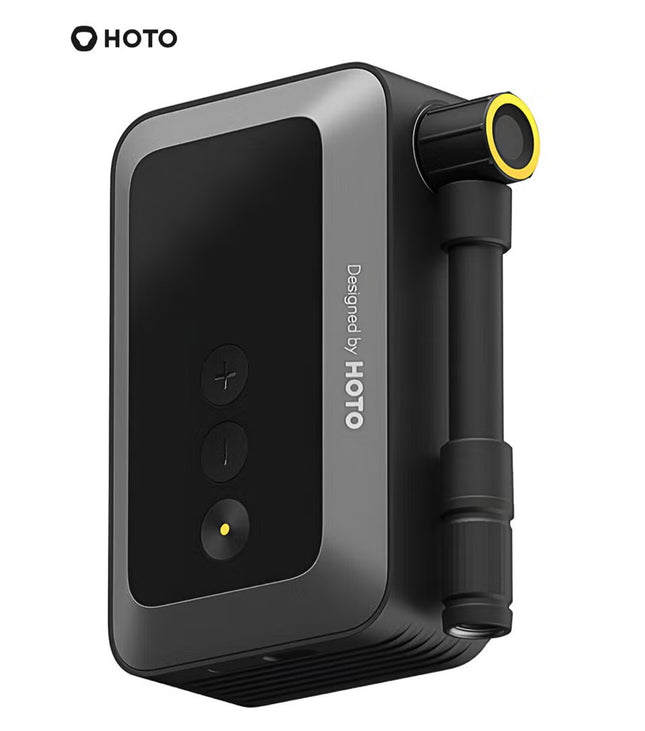 Mini Electric Air Pump – HOTO Pocket Tire Inflator with 150 PSI Max, Fast USB-C Charging, Custom Presets, Digital Display, Lightweight Design – Black – QWCQA002