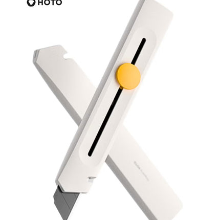 Utility-cutter– HOTO Ergonomic Design, 18mm Anti-Rust , Self-Locking Mechanism, Metal Guide Rails, Cutting Groove – Gray – QWMGD001