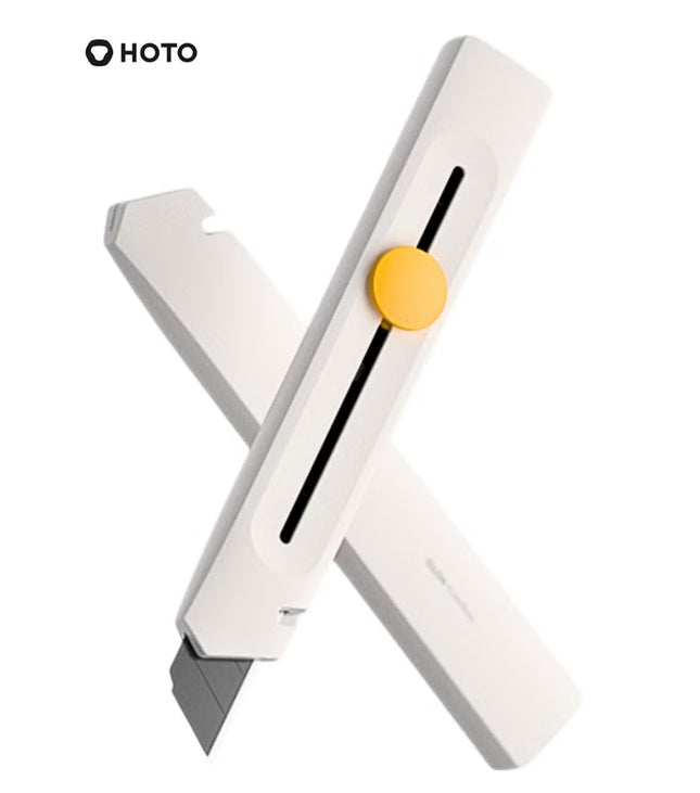 Utility-cutter– HOTO Ergonomic Design, 18mm Anti-Rust , Self-Locking Mechanism, Metal Guide Rails, Cutting Groove – Gray – QWMGD001
