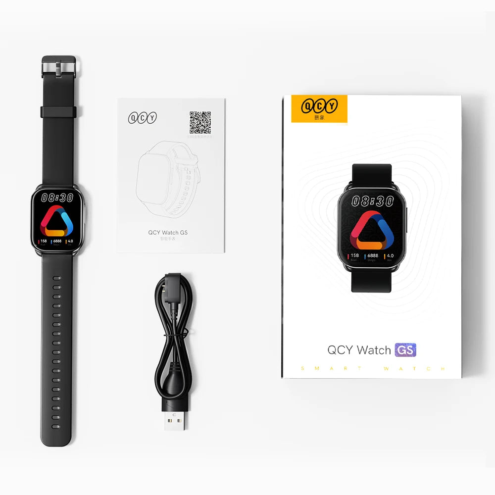 QCY GS Smart Sports Watch - Black - ORRO HOME