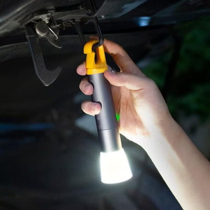 Flashlight Lite | Zoomable Torch with 5 Modes (SOS & Strobe) | USB Rechargeable Extremely Bright 1000 Lumen Torch with Diffuser & Portable Carabiner Hook | Flashlight for Camping, Hiking, Emergency