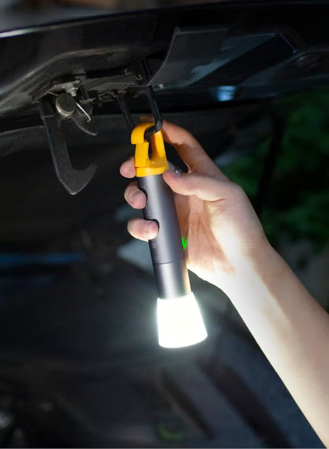 Flashlight Lite | Zoomable Torch with 5 Modes (SOS & Strobe) | USB Rechargeable Extremely Bright 1000 Lumen Torch with Diffuser & Portable Carabiner Hook | Flashlight for Camping, Hiking, Emergency