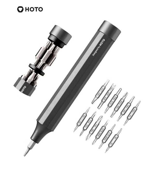 24-in-1 Precision Screwdriver Pen Set – Gray, Magnetic Repair Tool Kit with S2 Steel Bits, Aluminum Alloy Body for Electronics, Glasses, Watches, Laptops, DIY & Gadgets – QWLSD004