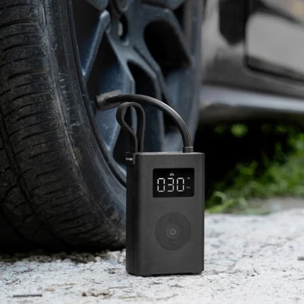 Compact Smart Inflator – HOTO Inflatable Treasure with Auto-Stop, Built-in Tire Pressure Gauge, 2000mAh Dual Lithium Battery, Fast Inflation for Tires, Balls & More – Black – QWCQA001