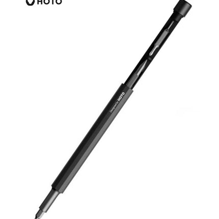Precision Pocket Screwdriver Pen – HOTO Little Pocket Multi-Tool with 5 Bits, Soft Pencil Tip, Magnetic Storage, Premium Aluminum Body – Black – QWLSD013