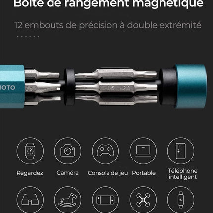 HOTO 24-in-1 Precision Screwdriver Pen Set – Red, Magnetic Manual Repair Tool with S2 Steel Bits, Aluminum Alloy Body for Electronics, Eyeglasses, Watches, Laptops – QWLSD004