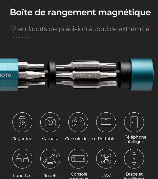 HOTO 24-in-1 Precision Screwdriver Pen Set – Red, Magnetic Manual Repair Tool with S2 Steel Bits, Aluminum Alloy Body for Electronics, Eyeglasses, Watches, Laptops – QWLSD004