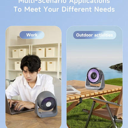 Portable Desk Fan with Smart LED Display, 100 Speed Levels Table Fan with 4000mAh Battery, Adjustable Angle, Quiet Operation For Bedroom Home Office Desktop Travel