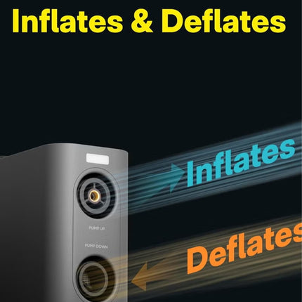 Heavy-Duty Dual-Core Smart Inflator – HOTO Station for Inflate & Deflate with 9 Intelligent Modes, Corded & Cordless Use, 7500mAh Power, Fast Performance – Gray – QWCQB002