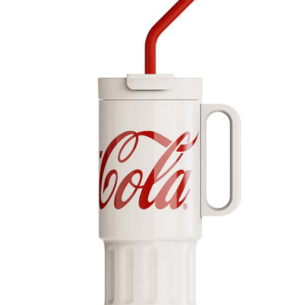 Coca-Cola Collection Super 3-Way Tumbler – Antique White | 1200ml Large Capacity | Triple-Use Hot & Cold Flask | Official Coca-Cola Licensed | BPA-Free by GERM