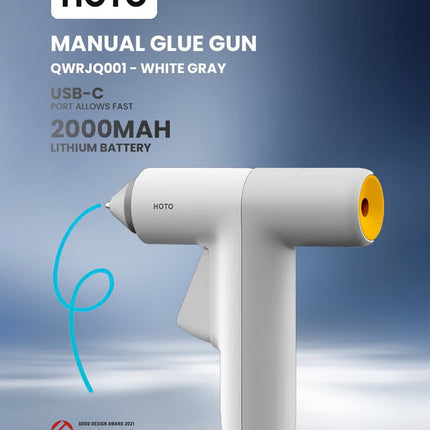 Easyflow Manual Gluegun | Anti-Scald Silicone Cover | USB-C Rechargeable | Fast 30s Heat-Up | Precise 1mm Glue Flow | 2000mAh Battery | Auto Shut-Off | Eco Glue Sticks – EF-GG002