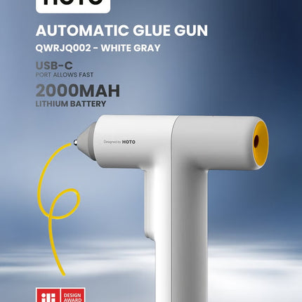 Auto Hot Gluegun – Cordless Gluegun for Crafts, DIY, Repair, Decorating, Floral Projects – One-Press Operation, 30s Fast Preheat, Anti-Drip, Auto Shut-Off, 3000mAh Battery, 40 Colorful Glue Sticks Included – QWRJQ002