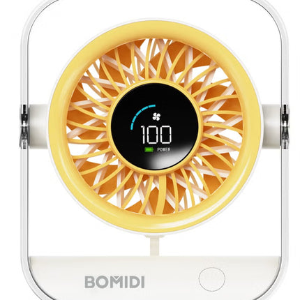 Portable 7-Blade Desktop Fan with LED Digital Display, 3000mAh Rechargeable Battery, Quiet Brushless Motor, Adjustable Angle, Type-C USB Charging – Mini Table Fan for Home, Office, Travel & Outdoor Use