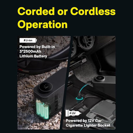 Heavy-Duty Dual-Core Smart Inflator – HOTO Station for Inflate & Deflate with 9 Intelligent Modes, Corded & Cordless Use, 7500mAh Power, Fast Performance – Gray – QWCQB002