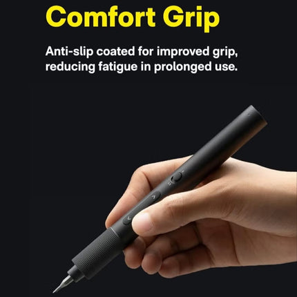 Electric Precision Screwdriver ADV – HOTO 170 RPM, 25 S2 Steel Bits, Shadowless LED, Dual Torque Modes, Magnetic Storage, Anti-Slip Grip – Gray – QWLSA001