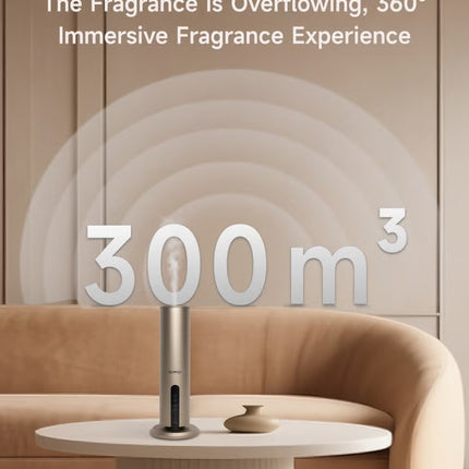 BOMIDI Waterless Aromatherapy Diffuser with 120ML Sandalwood Essential Oil – Smart Bluetooth & Touch Screen Scent Machine for Home, Office & Commercial Use (Venturi Tech, 100m² Coverage), BOMIDI AD02 Gold