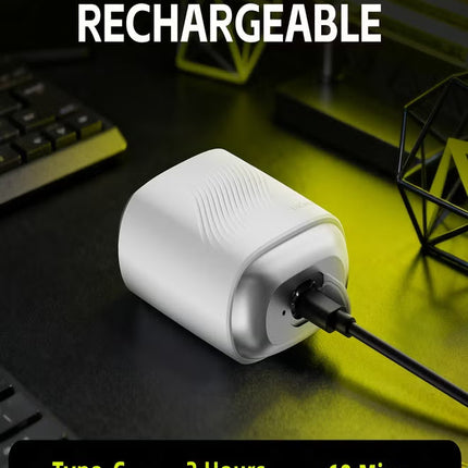 MS006 Mini Compact Foil Shaver 3D Floating Triple-Blade System 6800 RPM/min Type-C Rechargeable Pocket-Size Shaver-White