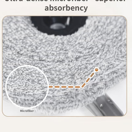 Zolele Spin Mop Bucket Set, 360° Rotaing Mop with Self Separation Clean and Dirty Water System, Easy to Wring Floor,Mop With Detachable Mop Head, Suitable for Different Materials Floor Cleaning M20-Grey