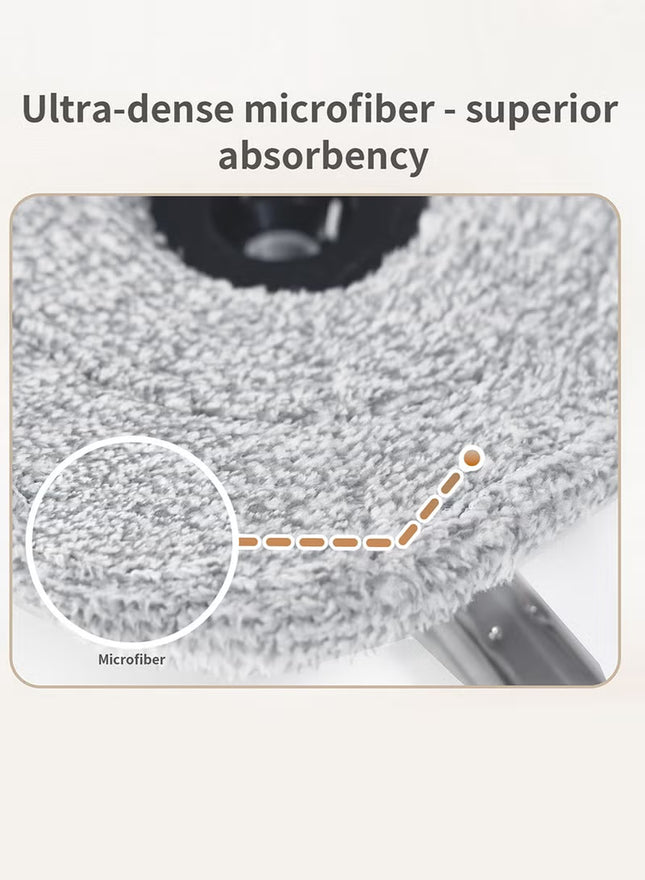 Zolele Spin Mop Bucket Set, 360° Rotaing Mop with Self Separation Clean and Dirty Water System, Easy to Wring Floor,Mop With Detachable Mop Head, Suitable for Different Materials Floor Cleaning M20-Grey