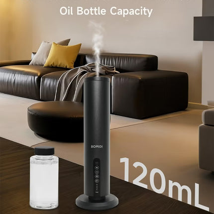 BOMIDI Waterless Aromatherapy Diffuser with 120ML Sandalwood Essential Oil – Smart Bluetooth & Touch Screen Scent Machine for Home, Office & Commercial Use (Venturi Tech, 100m² Coverage), BOMIDI AD02 Black