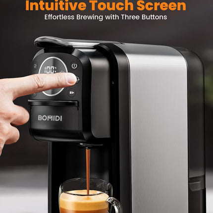 3-in-1 Capsule Coffee Machine – Compatible with Nespresso, Dolce Gusto, and Ground Coffee – 20 Bar High-Pressure Espresso Maker with Touch Control Panel, Self-Cleaning Function, LED Indicators, 700ML Removable Water Tank – CM01