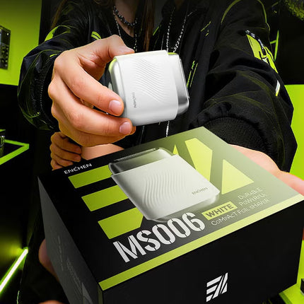 MS006 Mini Compact Foil Shaver 3D Floating Triple-Blade System 6800 RPM/min Type-C Rechargeable Pocket-Size Shaver-White