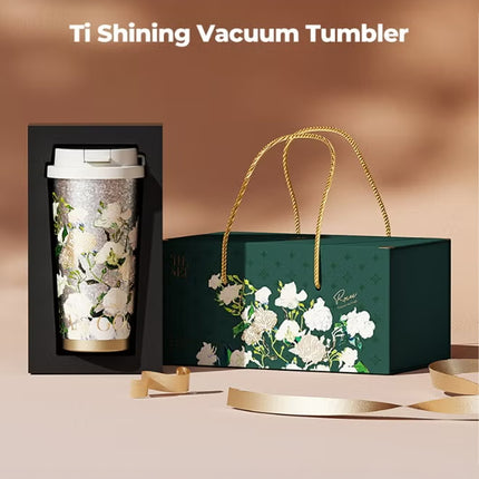 Van Gogh Irises Titanium Vacuum Tumbler 500ml | GERM × THE MET Series Insulated Flask with Straw Lid | Pure Titanium Leak-Proof Coffee Mug | BPA-Free Reusable Hot & Cold Travel Cup
