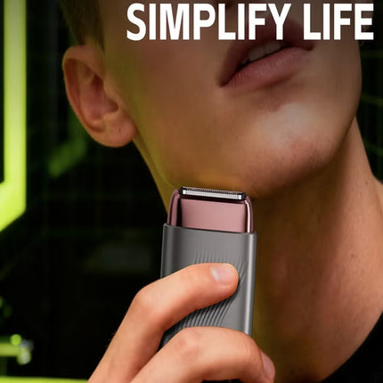 MS006 Mini Compact Foil Shaver 3D Floating Triple-Blade System 6800 RPM/min Type-C Rechargeable Pocket-Size Shaver-Gun Gray