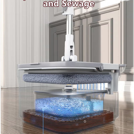 Spin Mop Bucket Set, 360 Degree Foldable Spinning Mop with Self Separation Dirty and Clean Water System, Easy Wring Floor Mop with Detachable Mop Heads for Floor Cleaning on Home Kitchen M20-Grey