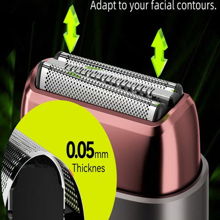MS006 Mini Compact Foil Shaver 3D Floating Triple-Blade System 6800 RPM/min Type-C Rechargeable Pocket-Size Shaver-Gun Gray