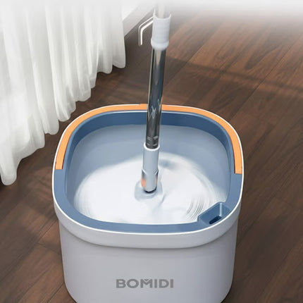 BOMIDI Spin Mop Bucket Set, 360° Rotaing Mop with Self Separation Clean and Dirty Water System, Easy to Wring Floor,Mop With Detachable Mop Head, Suitable for Different Materials Floor Cleaning M22