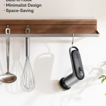 HOTO Grip Cordless Spin Scrubber – Ultra-Light 0.65 lb Kitchen Cleaning Brush, 400 RPM, IPX7 Waterproof, 110-Minute Runtime, Smart Display