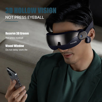 Philips Eye Massager Hot Compress Airbag Press Eye Protector Bluetooth Bone Conduction Music Sleep Eye Mask