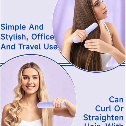 Cordless Hair Straightener Comb Detachable for Easy Clean , 200M Ions, 6 Speed Smart Temp, Dual Charging, Ideal for On - the - Go Styling - Purple